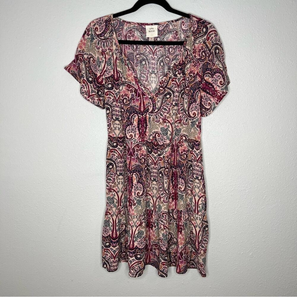 Knox Rose Knee Length Swing Dress Pink Floral Print Womens size S